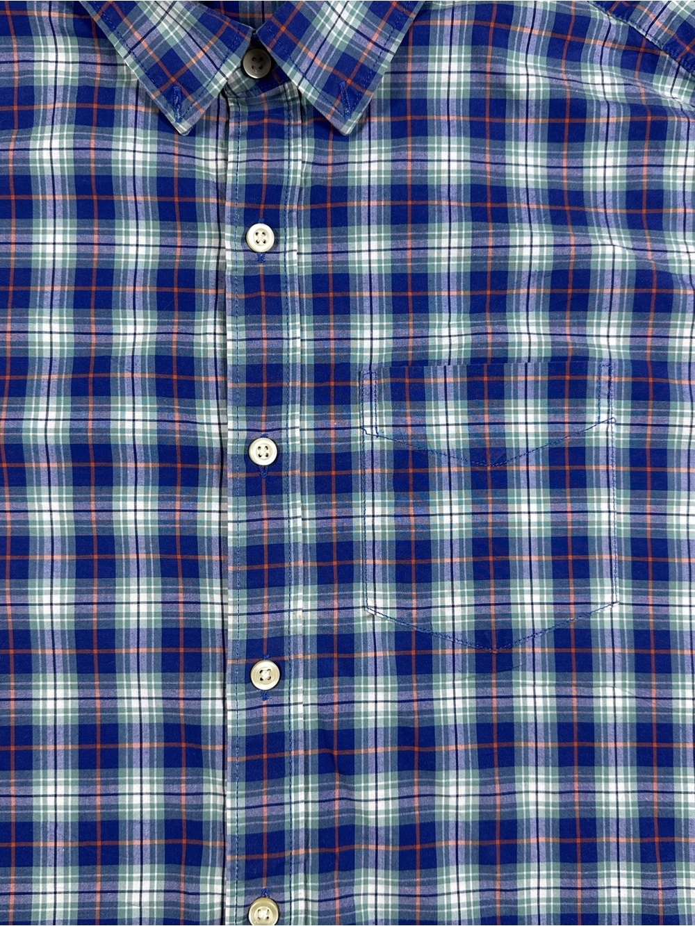 GAP Men's Medium Standard Fit Long Sleeve Plaid Button Down Shirt Blue - Picture 7 of 12